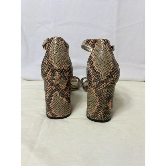 Sam Edelman Daniella Block Heel Sandal in Snakeskin Size 6 Wide - Picture 5 of 8